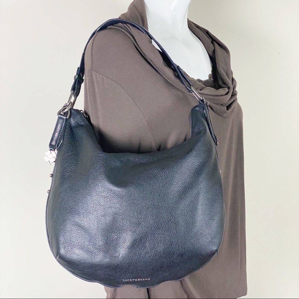 COPY - Luck Brand 100% Leather Black Hobo Style P…
